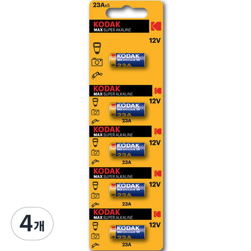 코닥 MAX 23A MN21 12V 알카라인 특수 건전지, 5개입, 4개