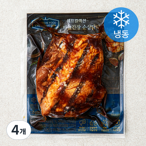 신세계푸드 쉐프컬렉션 마늘간장 순살닭다리구이 (냉동), 130g, 4개