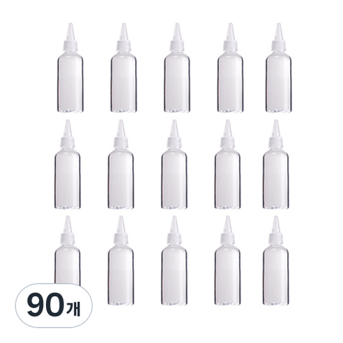 타이탄 뽀족캡 투명 소분 공병 30ml 뚜껑색상 랜덤발송, 90개