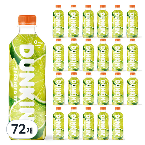 던킨도너츠 제로 아이스티 샤인 앤 라임, 500ml, 72개