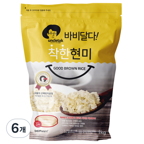 엉클탁 바비달다 착한 현미, 1kg, 6개