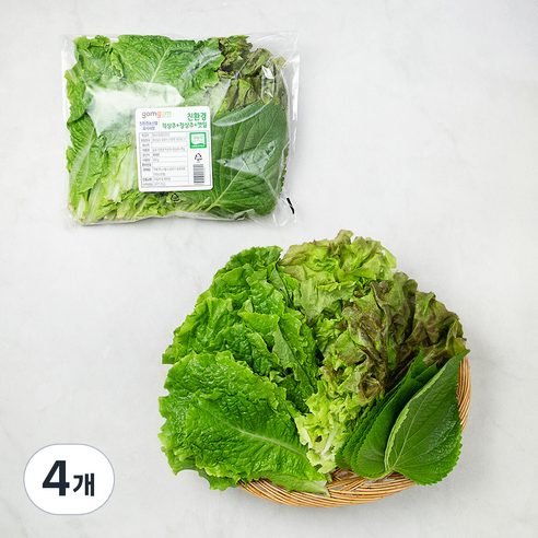 친환경 적상추+청상추+깻잎, 200g, 4개