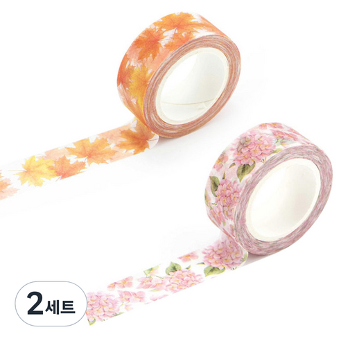 라이프포인트 내츄럴 일러스트 마스킹 테이프 07분단 세트, 07분단, 18단풍나무, 2세트