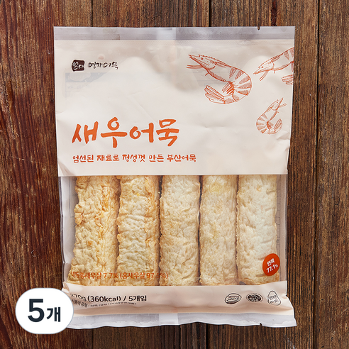 영자어묵 새우어묵 5입, 270g, 5개