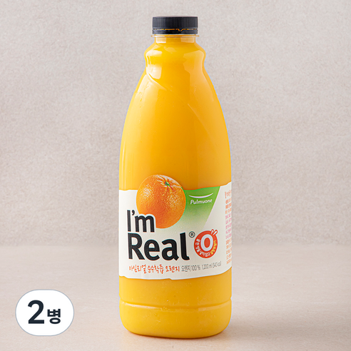 풀무원 아임리얼 순수착즙 오렌지주스, 1.2L, 2개