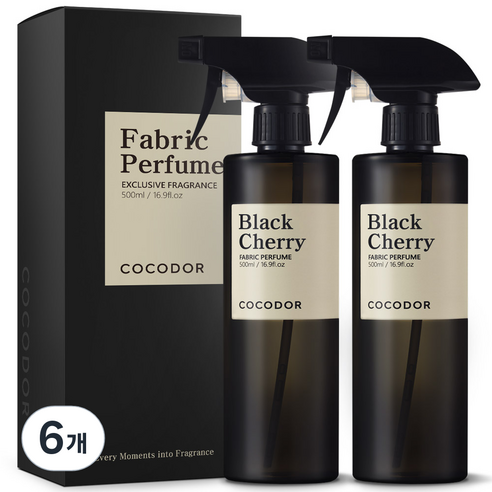 코코도르 룸 앤 패브릭 퍼퓸 섬유탈취제, 500ml, 6개, 블랙체리