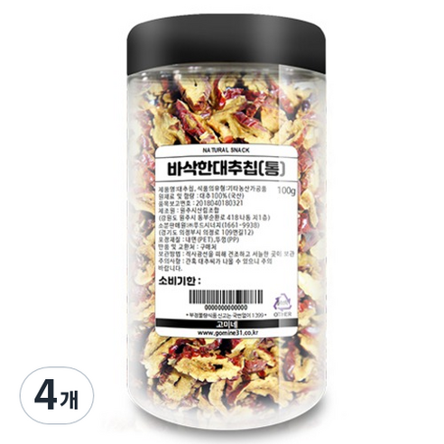 고미네 바삭한 대추칩, 100g, 4개