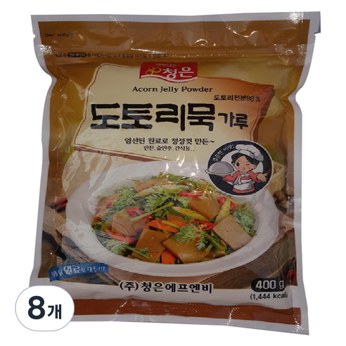 청은 도토리묵 가루, 400g, 8개