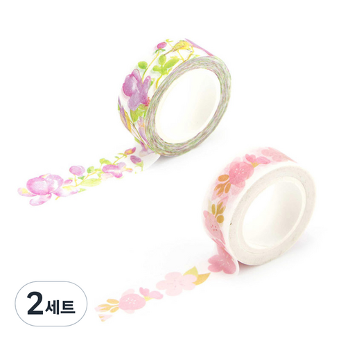 라이프포인트 내츄럴 일러스트 마스킹 테이프 08벚꽃 세트, 08벚꽃, 09신이, 2세트