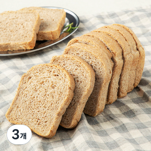 브로드카세 발효종 저당 순수 호밀통밀 식빵, 550g, 3개