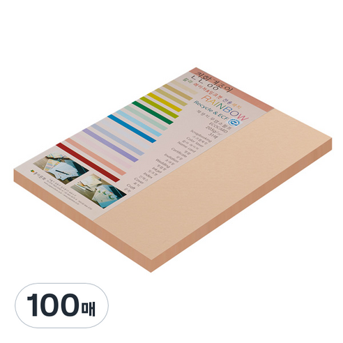 종이문화 친환경색지 레인보우카드 No.26 피치, A4, 100매
