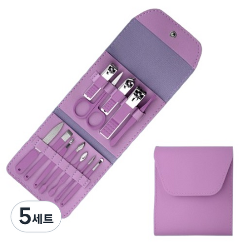 킹스로드 네일 손톱깎이 12종 세트, 5세트, 퍼플