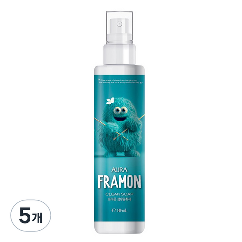 아우라 프라몬 섬유탈취제 클린솝, 140ml, 5개