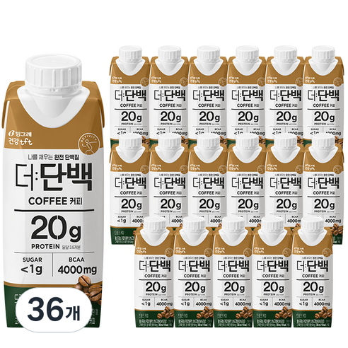 빙그레 더단백 드링크 커피 18p, 250ml, 36개