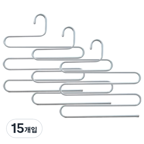 다용도 바지걸이, 화이트, 15개
