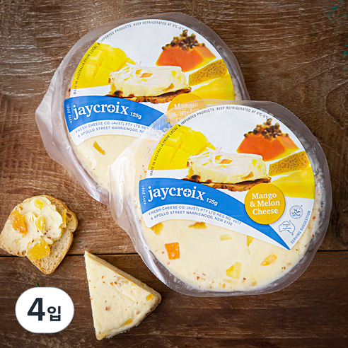 jaycroix 멜론 망고 과일치즈, 125g, 1개입, 4개