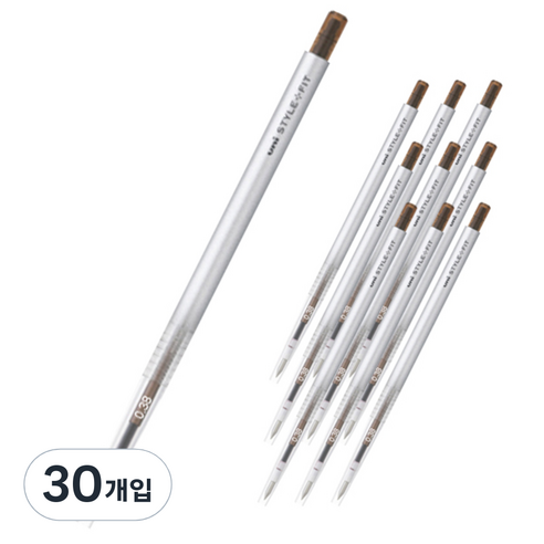 스타일핏 유니 단색펜 UMN-139 0.38mm, 브라운블랙, 30개입