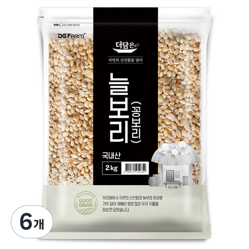 더담은 국산 늘보리 꽁보리, 2kg, 6개
