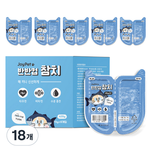 조이펫 고양이 반반컵 간식, 참치, 70g, 18개