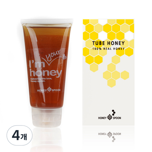 HONEYSPOON 튜브허니 밤꽃꿀, 4개, 120g