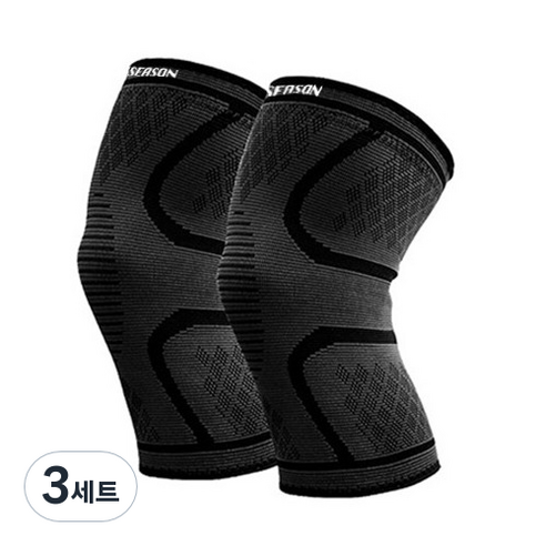 포시즌 타이트 무릎 보호대 블랙 2p, 3세트