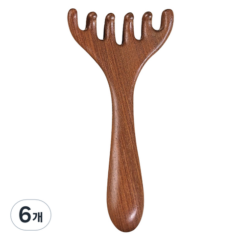 해피위더스 나무 얼굴 두피 괄사 마사지기 뿔괄사, 6개