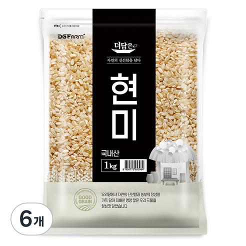 더담은 국산 현미, 6개, 1kg