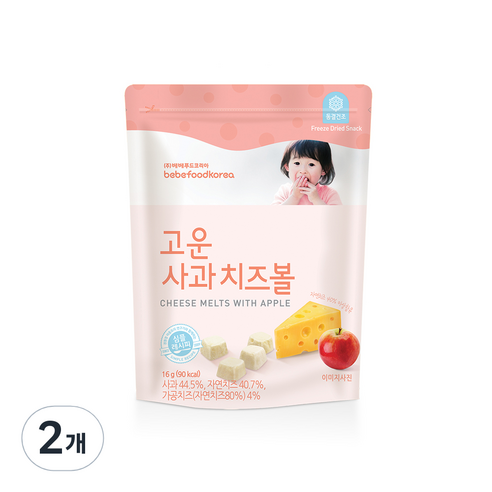 베베푸드 고운 사과치즈볼 16g, 사과치즈, 2개