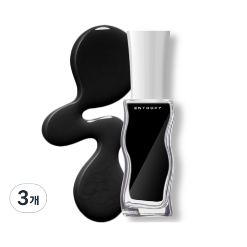엔트로피메이크업 필 오프 네일, 롱블랙, 10ml, 3개