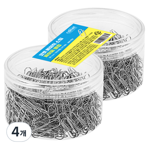 코멧 베이직 스틸 페이퍼 클립, 500개입, 4개