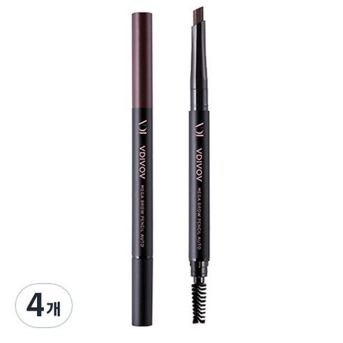 비디보브 메가 브로우 펜슬 오토 0.35g, 4호 레드 브라운, 4개