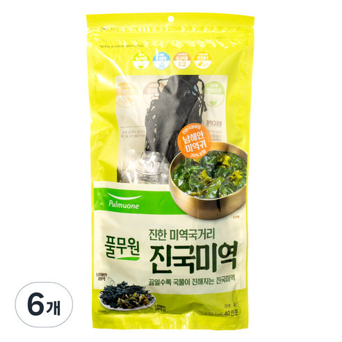 풀무원 진한 미역국거리 진국미역, 100g, 6개
