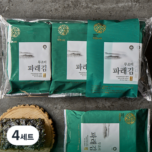 자연나라 무조미 파래 도시락김 5g 3p + 간장 6g 3p 세트, 4세트