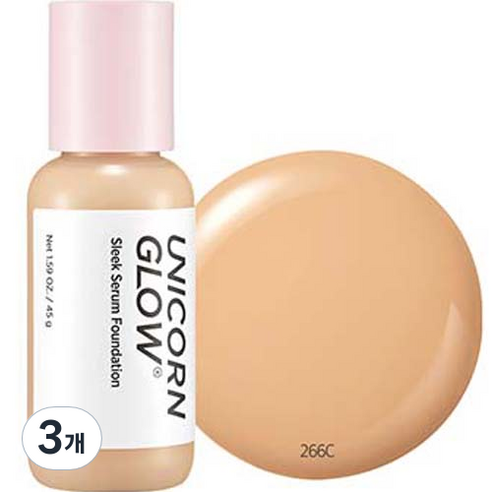 유니콘글로우 슬릭 세럼 파운데이션 45g, 266C, 3개