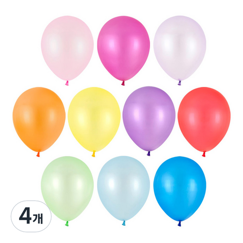 파티팡 라운드 풍선 펄 13cm 100p, 혼합색상, 4개