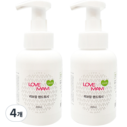 러브맘 핸드워시 청포도향, 4개, 300ml