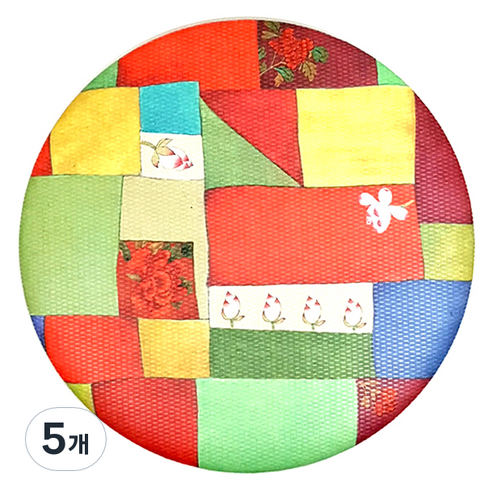 디자인가안채 양면손거울 조각보 75 x 75 mm, 혼합 색상, 5개