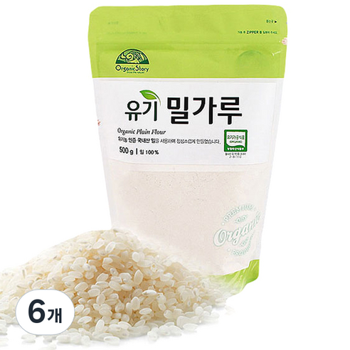 오가닉스토리 유기농 밀가루, 500g, 6개