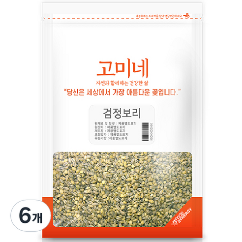 고미네 검정보리, 500g, 6개