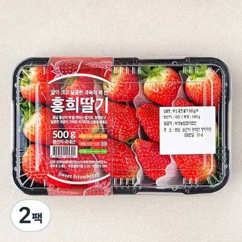 부성 홍희 딸기, 550g, 2팩