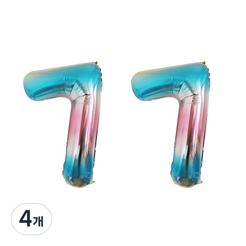 윰스 로즈쿼츠세레니티 디지털 숫자풍선 81cm, 숫자7, 4개