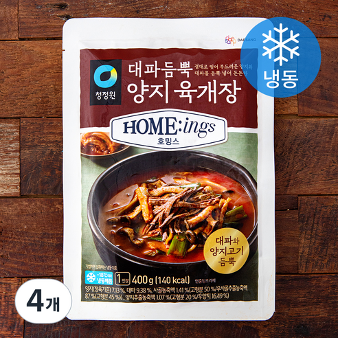 청정원 호밍스 대파듬뿍양지 육개장 (냉동), 400g, 4개