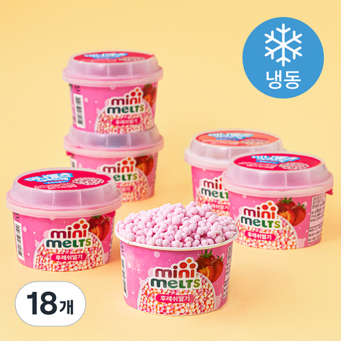 미니멜츠 후레쉬딸기 구슬아이스크림 (냉동), 50g, 6개입, 3개