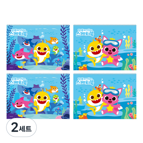 몽땅 핑크퐁 스케치북 4권, 345 x 248 mm, 30매, 2세트