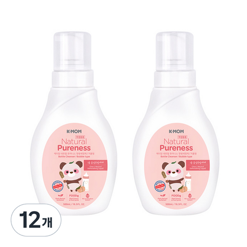 케이맘 퓨어니스 젖병세정제 거품형 용기, 500ml, 12개