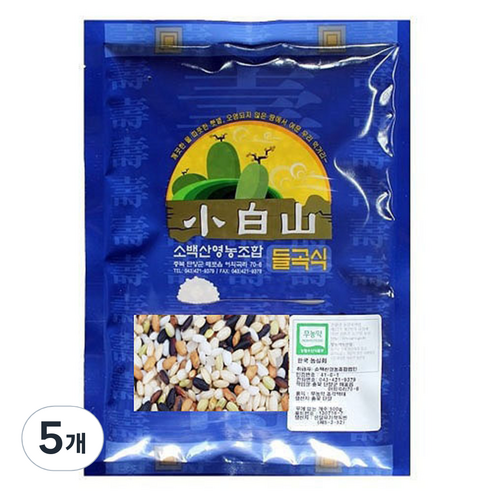 소백산영농조합 무농약 오색현미, 500g, 5개