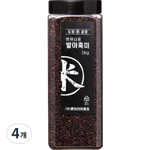 도정공장 씻어나온 발아흑미, 1kg, 4개