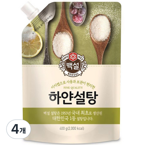 백설 하얀설탕, 400g, 4개