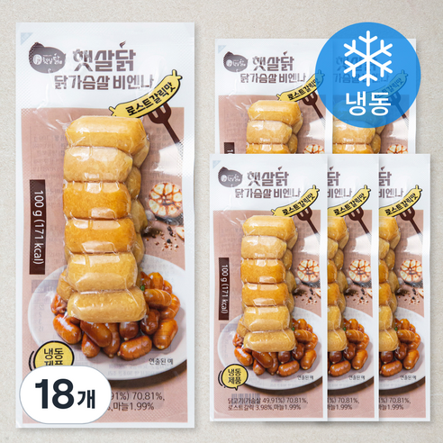 햇살닭 닭가슴살 비엔나 로스트 갈릭맛 (냉동), 18개, 100g