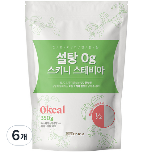 설탕 0g 스키니 스테비아, 6개, 350g